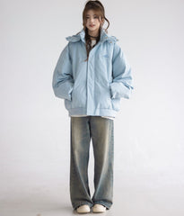 Korean Style Hooded Puffer Jacket Outerwear