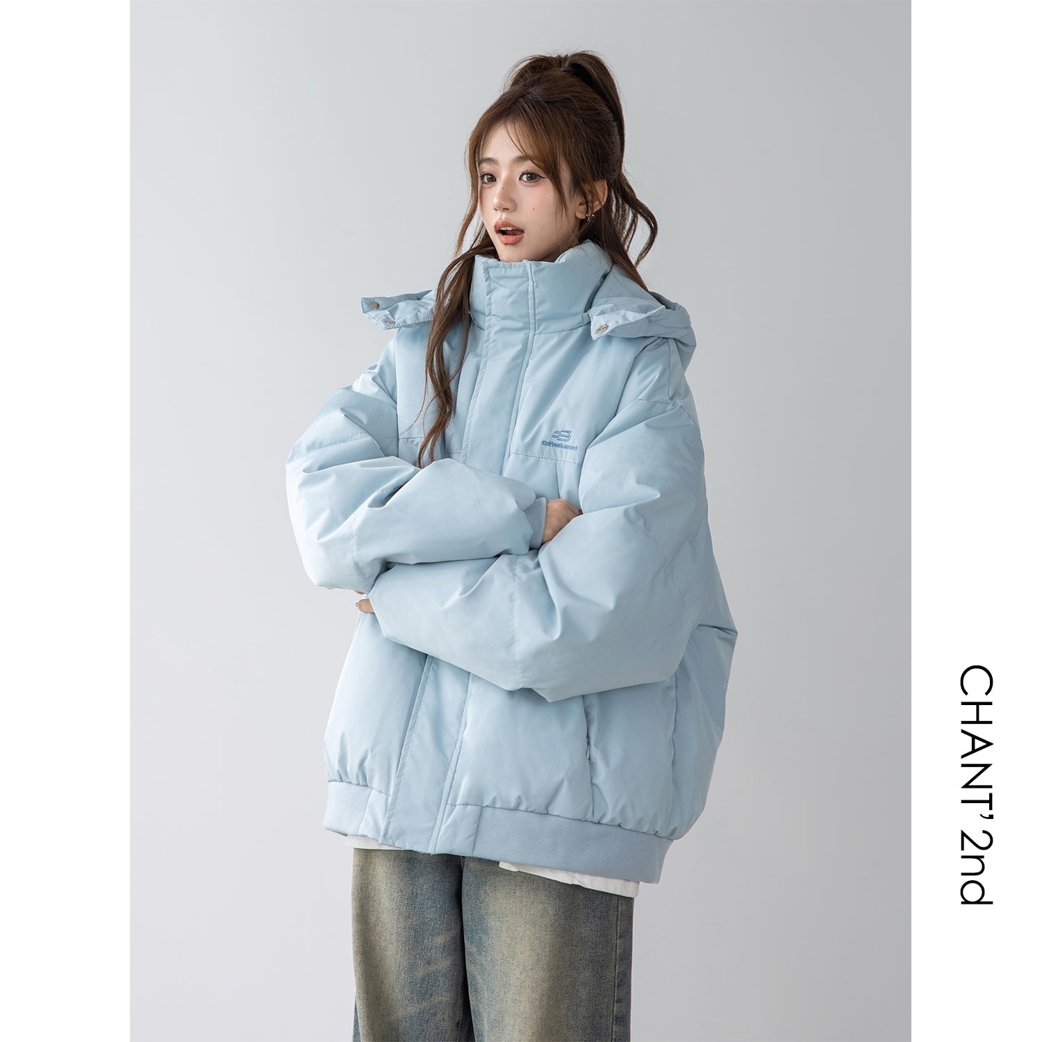 Korean Style Hooded Puffer Jacket Outerwear