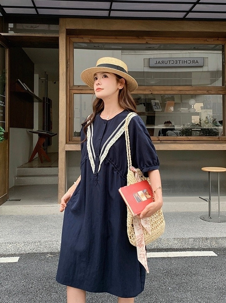 Korean Style Lace Patchwork Slim Fit Dress