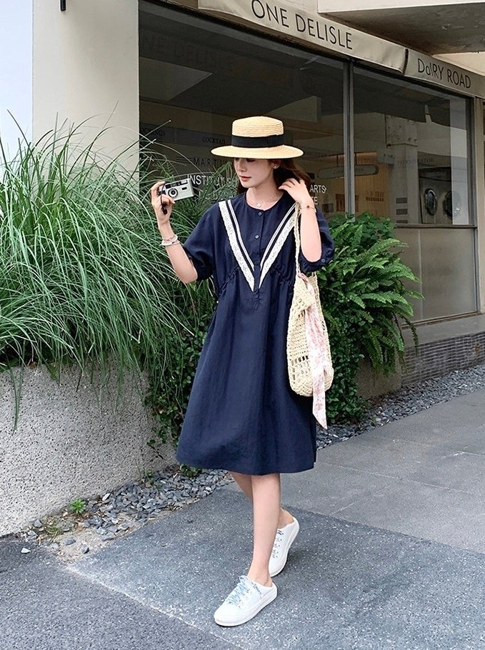 Korean Style Lace Patchwork Slim Fit Dress