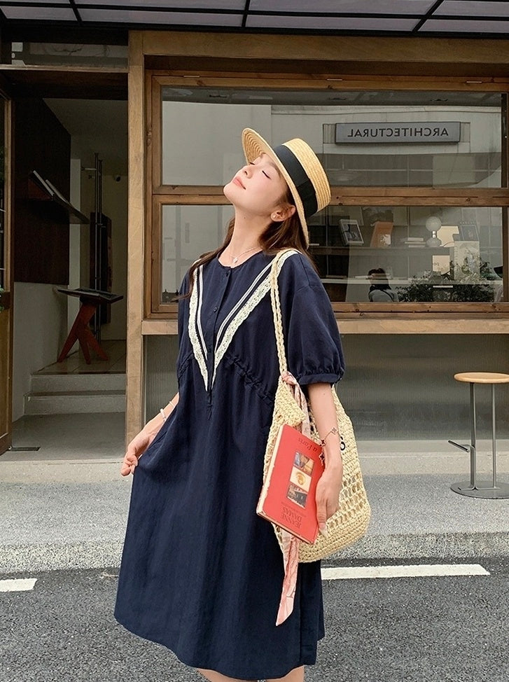 Korean Style Lace Patchwork Slim Fit Dress
