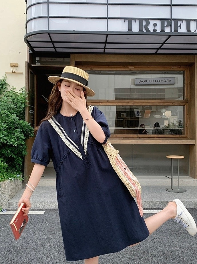 Korean Style Lace Patchwork Slim Fit Dress