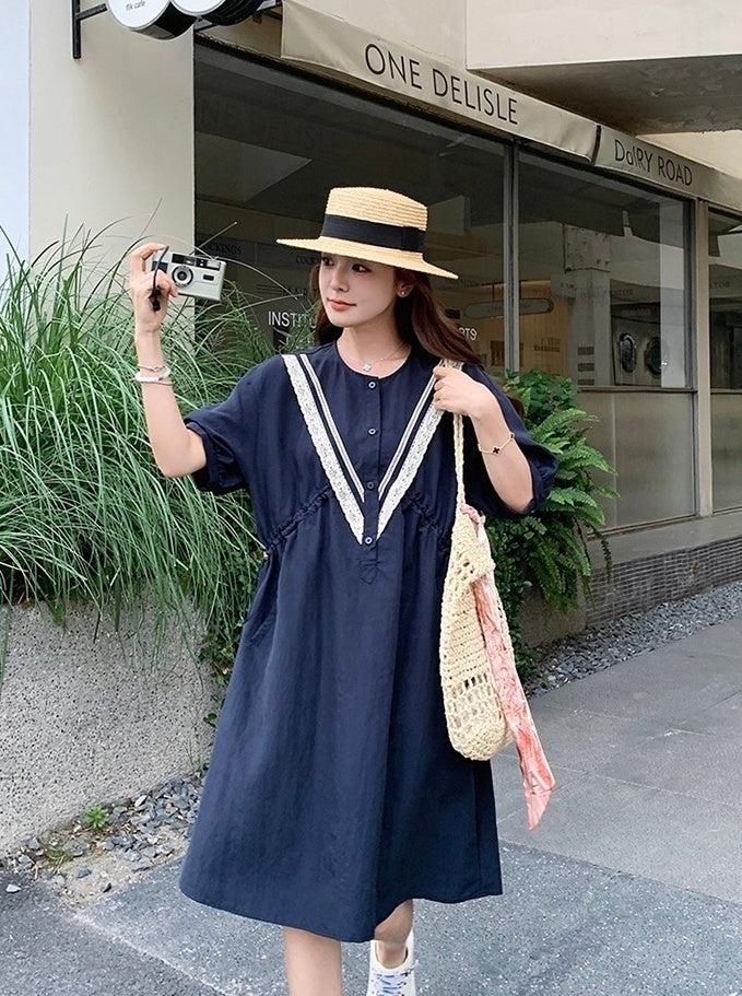 Korean Style Lace Patchwork Slim Fit Dress