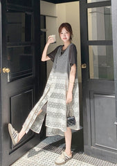 Korean Style Layered T Shirt Dress Set