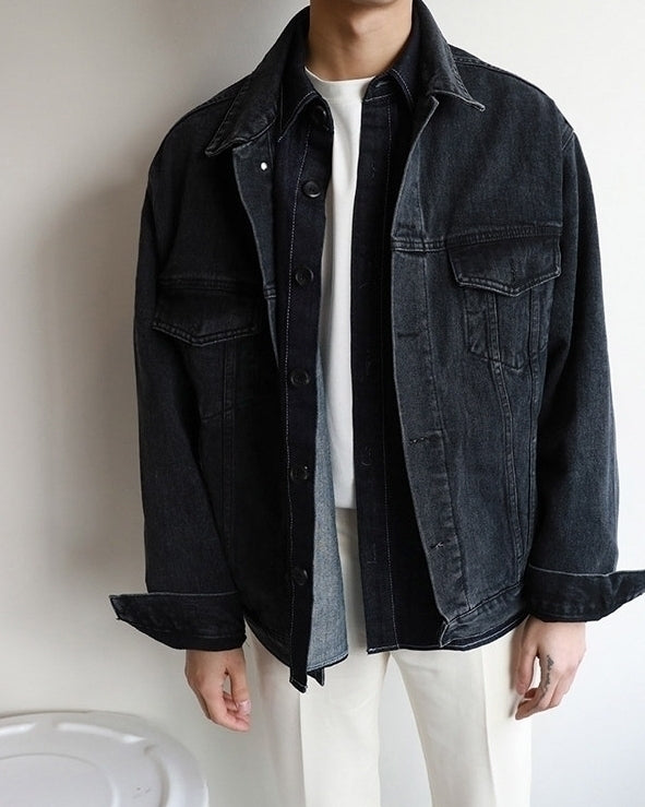 Korean Style Loose Denim Jacket Casual Trendy Outerwear