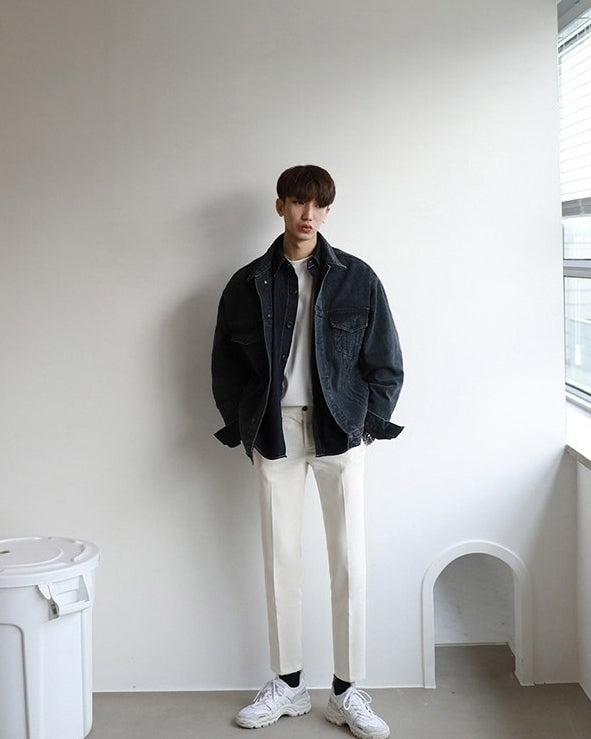 Korean Style Loose Denim Jacket Casual Trendy Outerwear