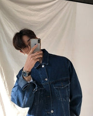 Korean Style Loose Denim Jacket Casual Trendy Outerwear