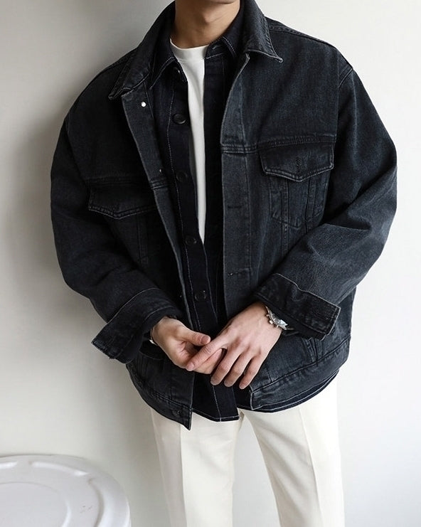 Korean Style Loose Denim Jacket Casual Trendy Outerwear