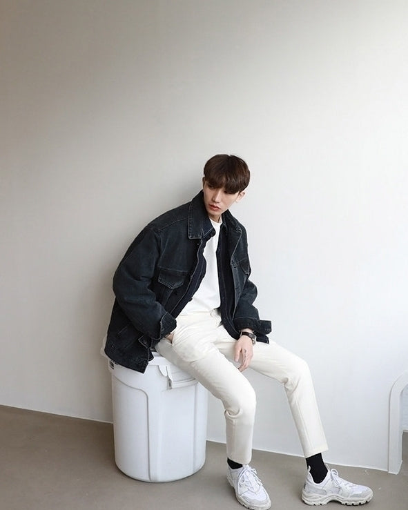 Korean Style Loose Denim Jacket Casual Trendy Outerwear