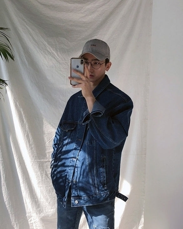 Korean Style Loose Denim Jacket Casual Trendy Outerwear