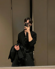 Korean Style Loose Fit Knitted Polo Cardigan