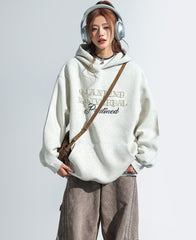 Korean Style Pearl Beaded Hooded Sweatshirt