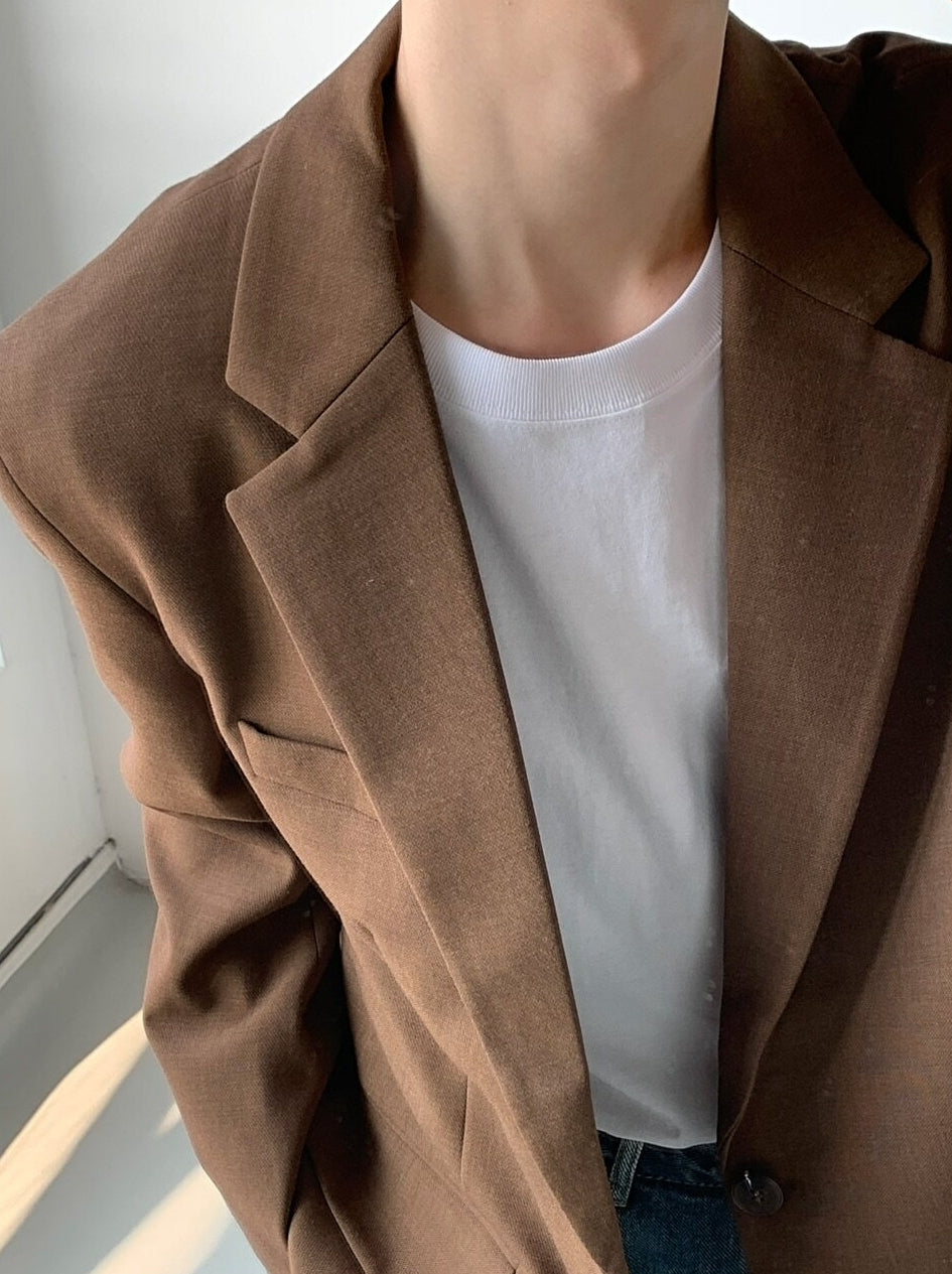 Korean Style Relaxed Draped Blazer Jacket