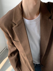 Korean Style Relaxed Draped Blazer Jacket