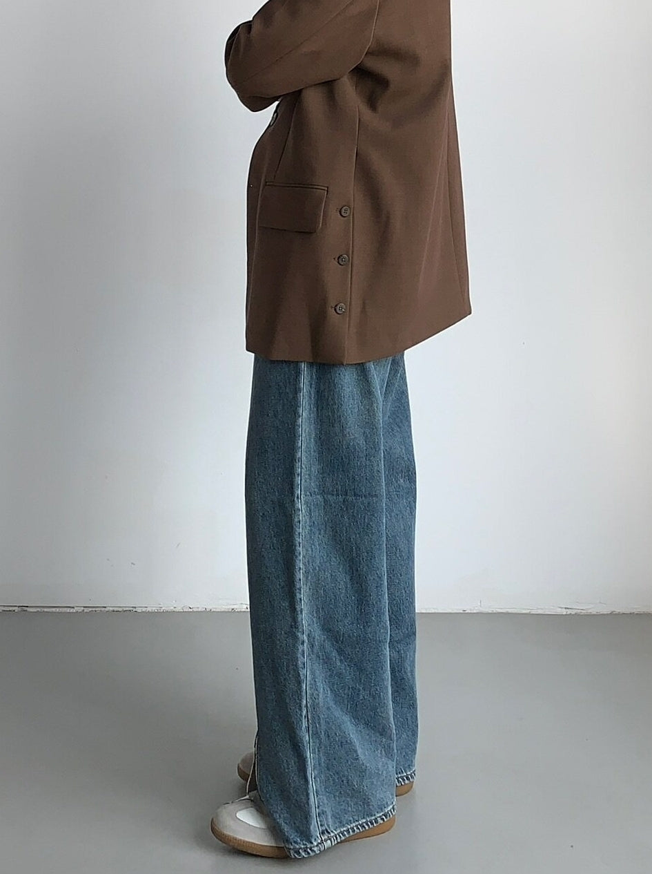 Korean Style Relaxed Draped Blazer Jacket
