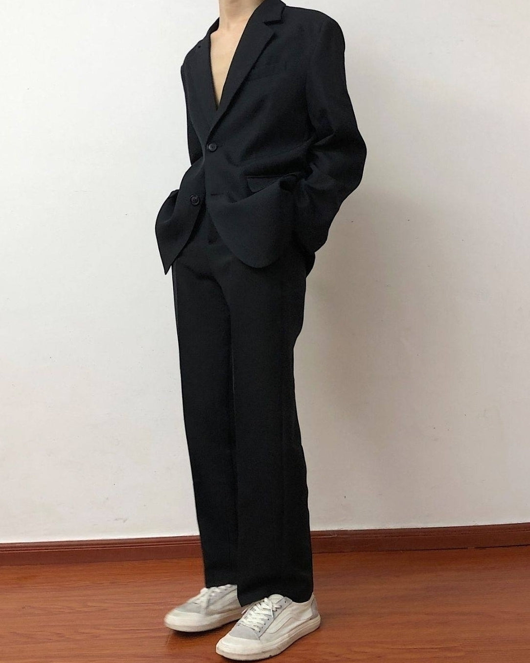 Korean Style Relaxed Fit Black Blazer Jacket
