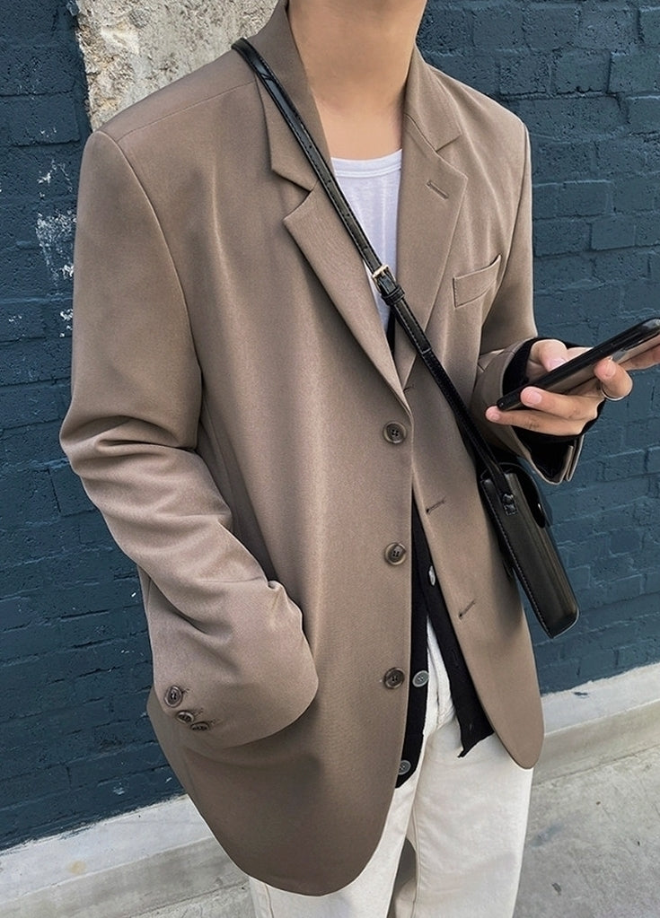 Korean Style Relaxed Fit Casual Blazer Jacket