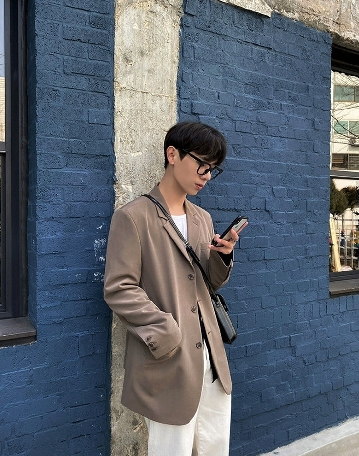 Korean Style Relaxed Fit Casual Blazer Jacket