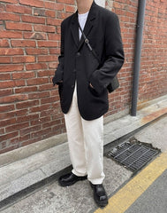 Korean Style Relaxed Fit Casual Blazer Jacket
