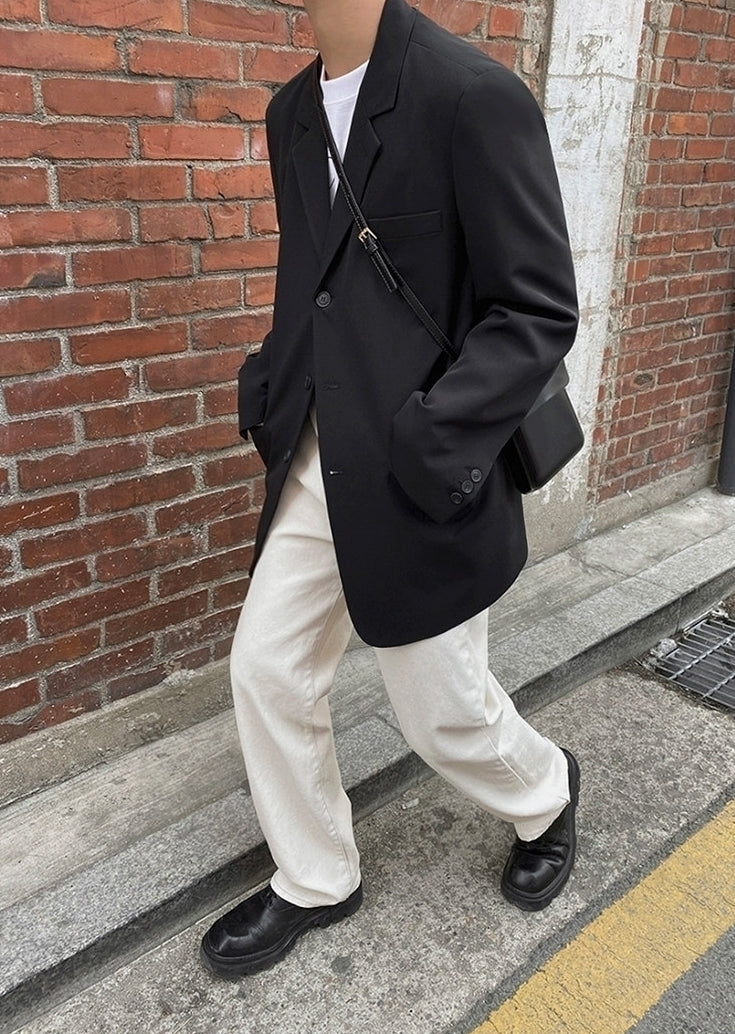 Korean Style Relaxed Fit Casual Blazer Jacket