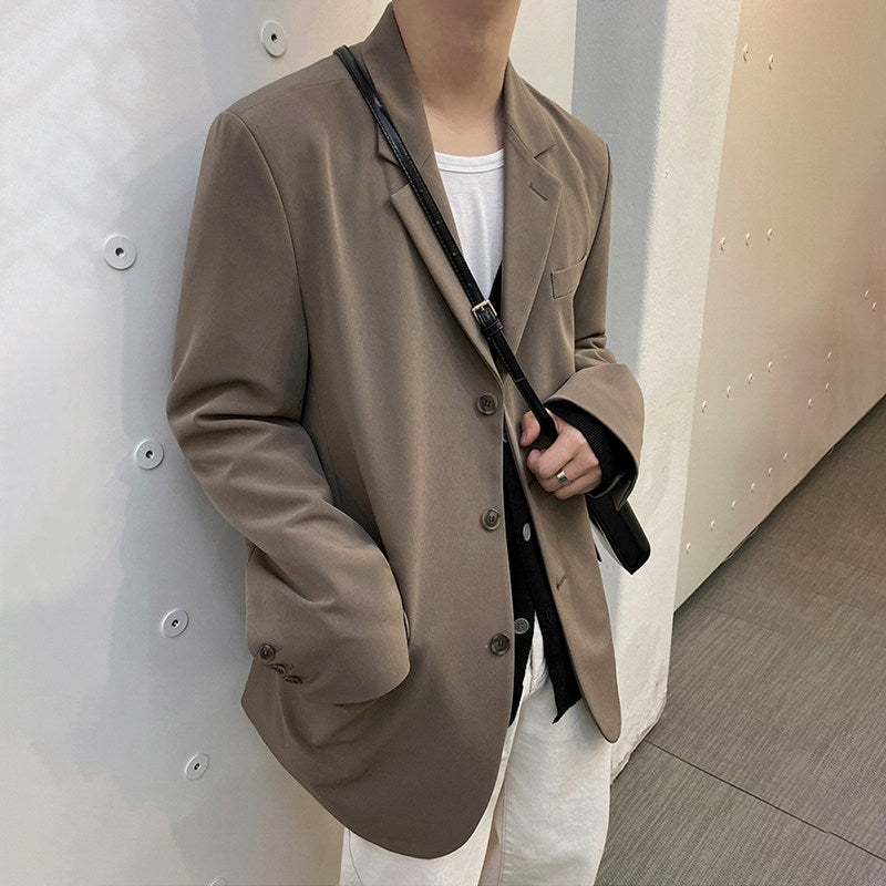 Korean Style Relaxed Fit Casual Blazer Jacket