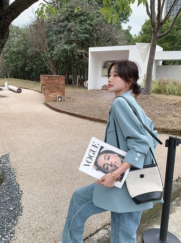 Korean Style Relaxed Minimalist Blazer Jacket