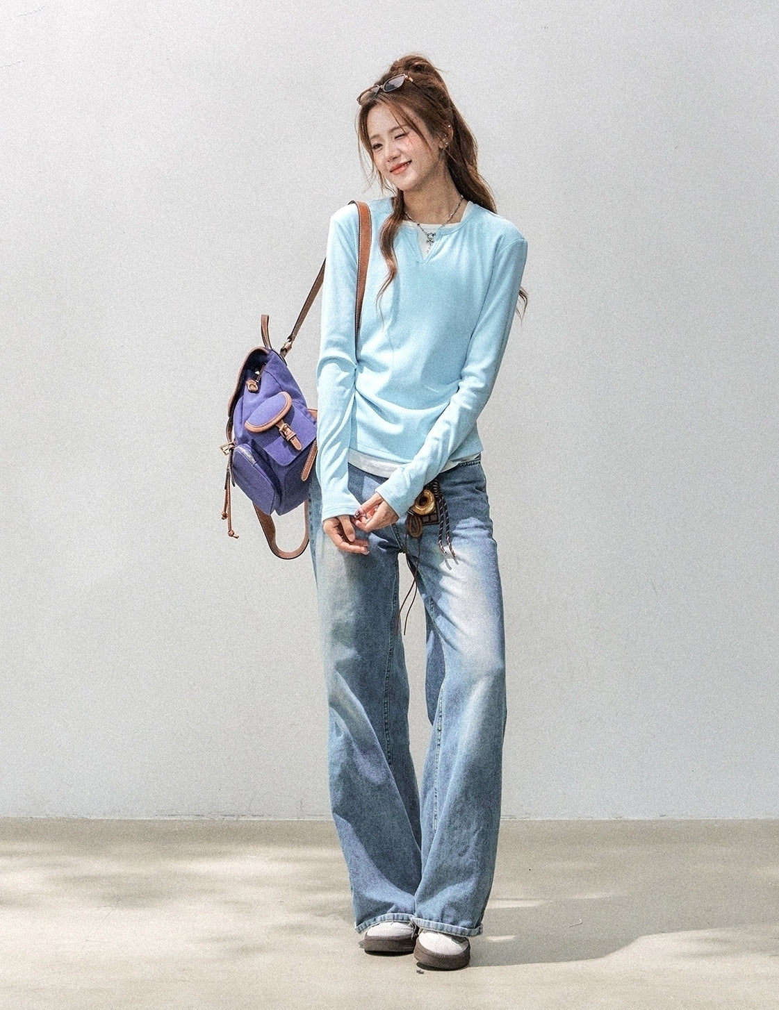 Korean Style Slim Fit Layered Long Sleeve Top