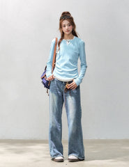 Korean Style Slim Fit Layered Long Sleeve Top