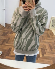 Korean Style Striped Hoodie Pullover Sweatshirt