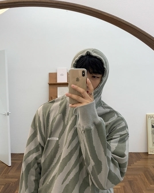 Korean Style Striped Hoodie Pullover Sweatshirt