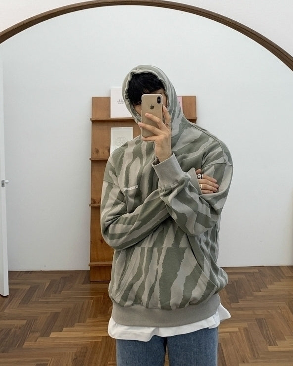 Korean Style Striped Hoodie Pullover Sweatshirt