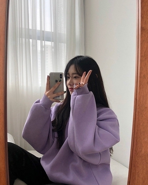 Korean Style Trendy Casual Pullover Sweatshirt