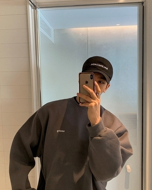 Korean Style Trendy Casual Pullover Sweatshirt