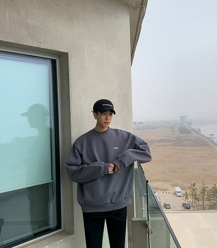 Korean Style Trendy Casual Pullover Sweatshirt