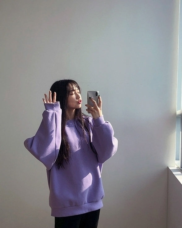 Korean Style Trendy Casual Pullover Sweatshirt