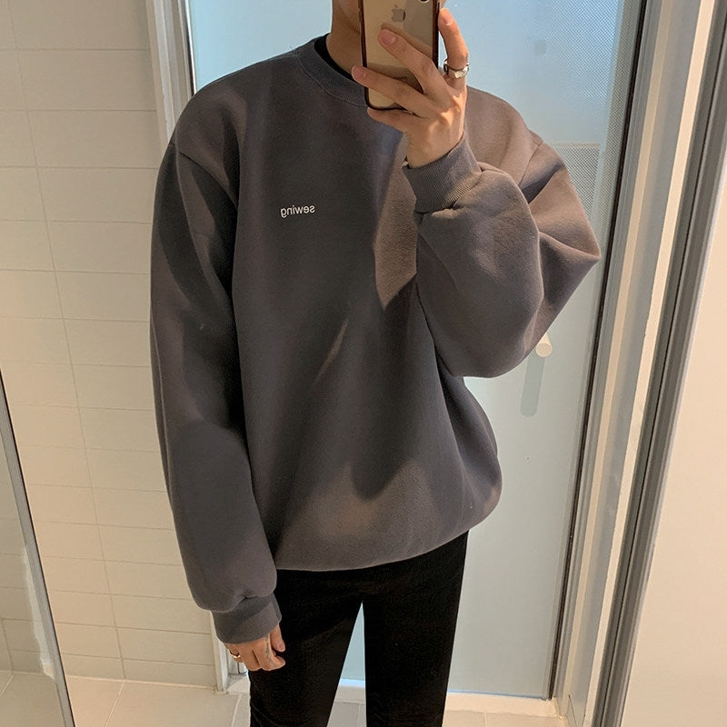 Korean Style Trendy Casual Pullover Sweatshirt