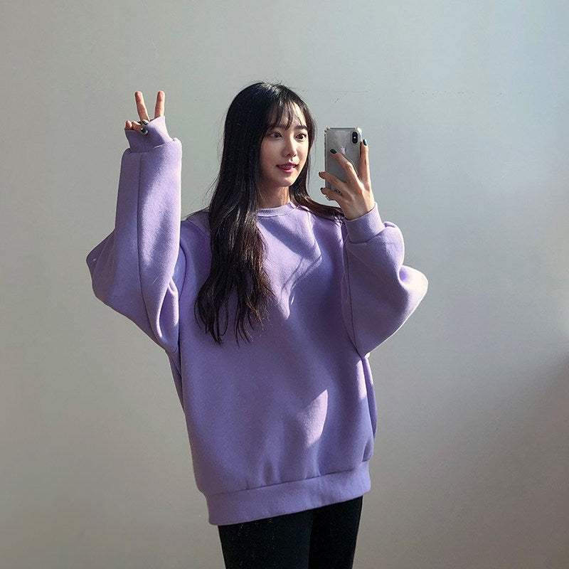 Korean Style Trendy Casual Pullover Sweatshirt