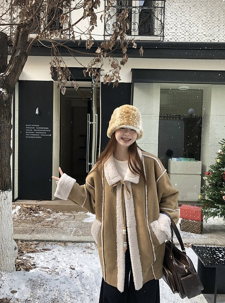 Korean Style Versatile Warm Suede Jacket