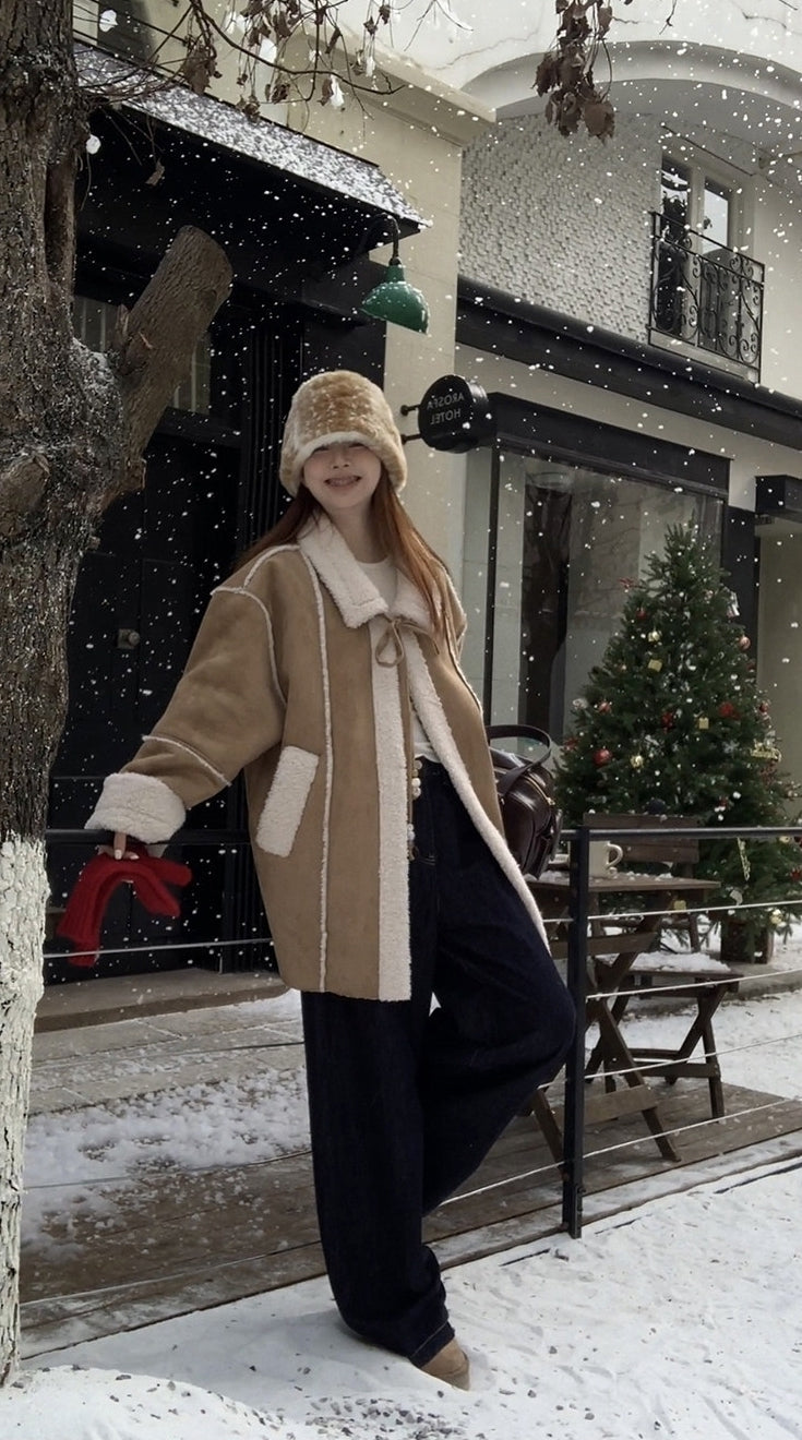 Korean Style Versatile Warm Suede Jacket