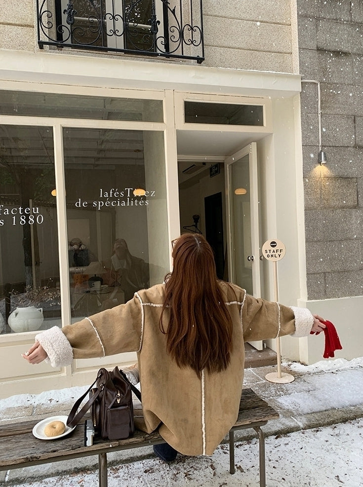 Korean Style Versatile Warm Suede Jacket