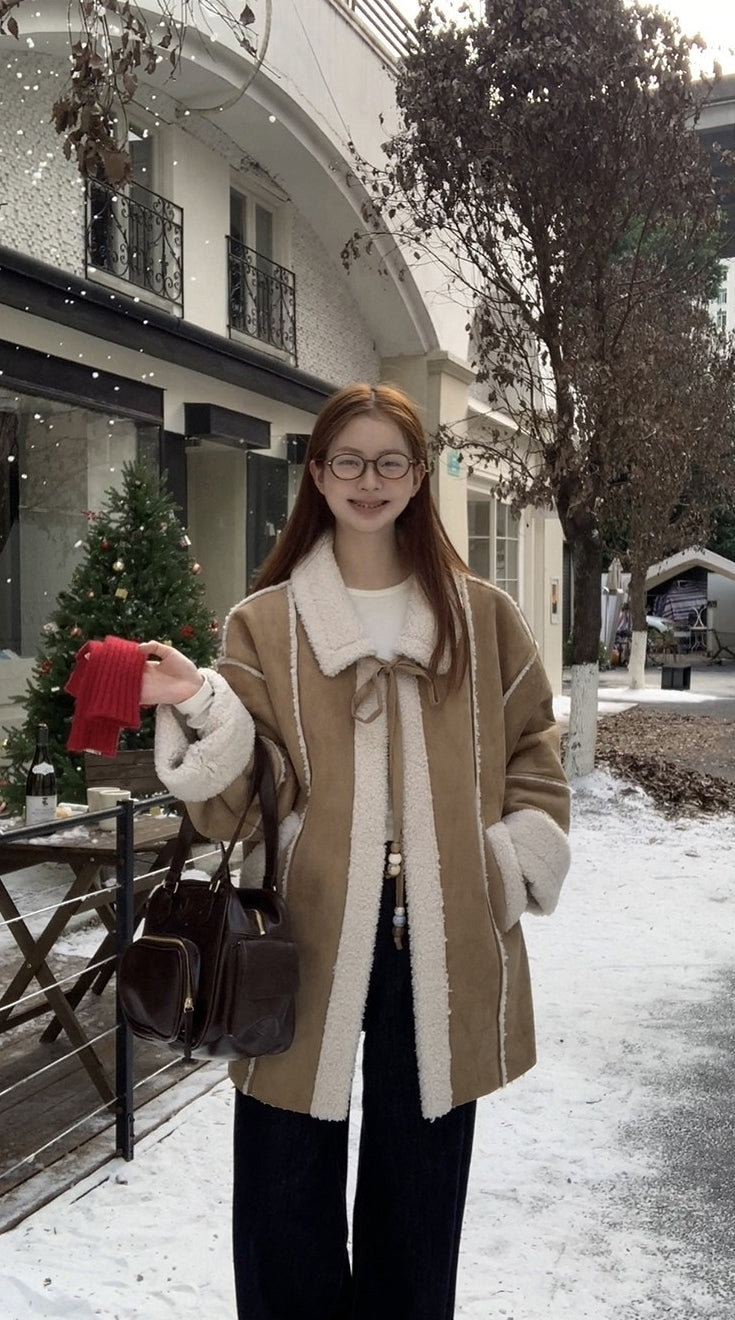 Korean Style Versatile Warm Suede Jacket