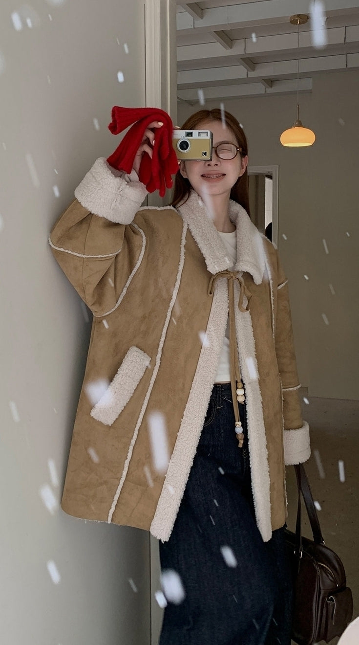 Korean Style Versatile Warm Suede Jacket