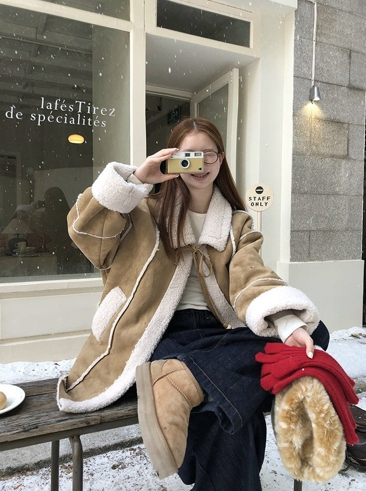 Korean Style Versatile Warm Suede Jacket