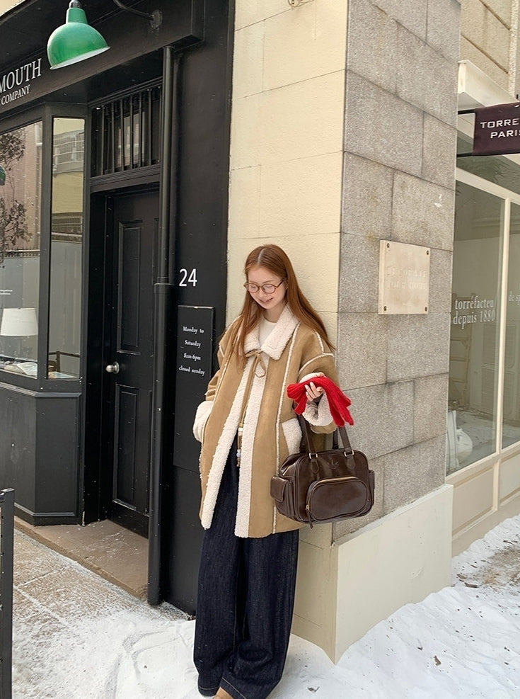 Korean Style Versatile Warm Suede Jacket