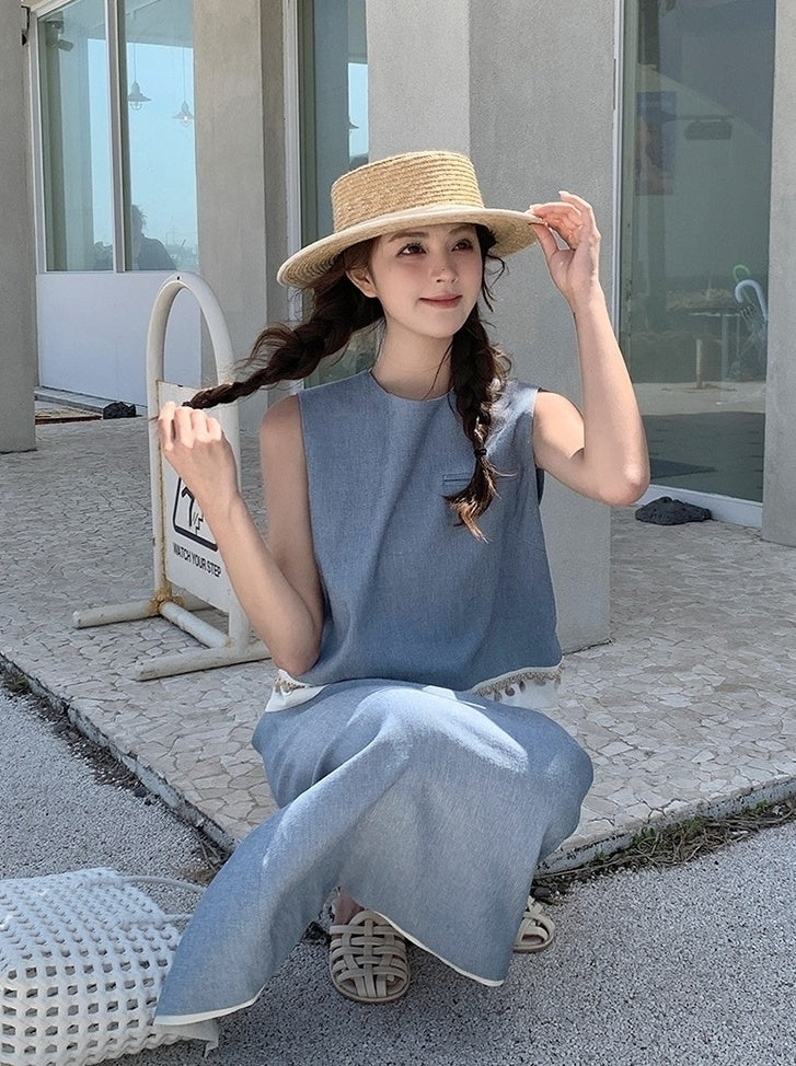 Korean Style Vest And Skirt Set Summer Collection