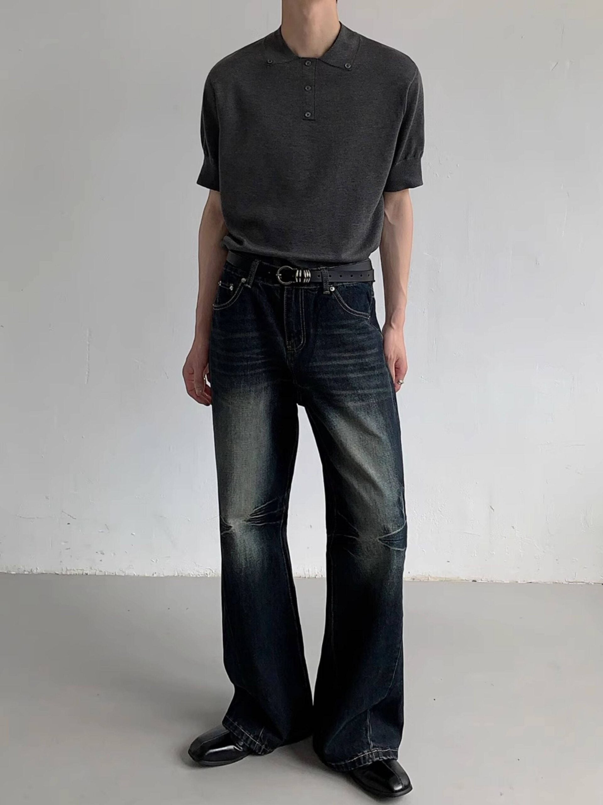 Vintage Style High Waist Wide Leg Jeans