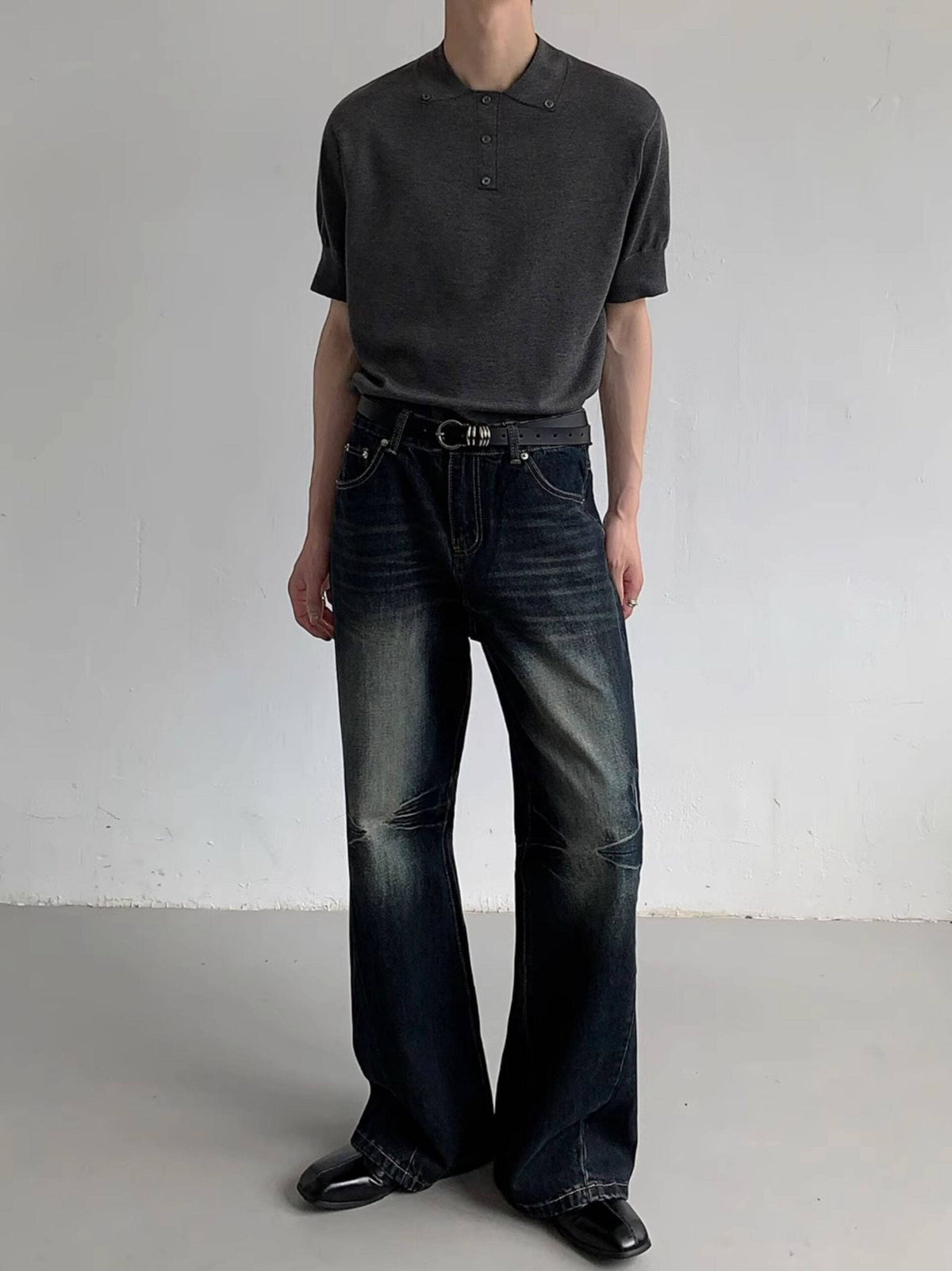 Vintage Style High Waist Wide Leg Jeans