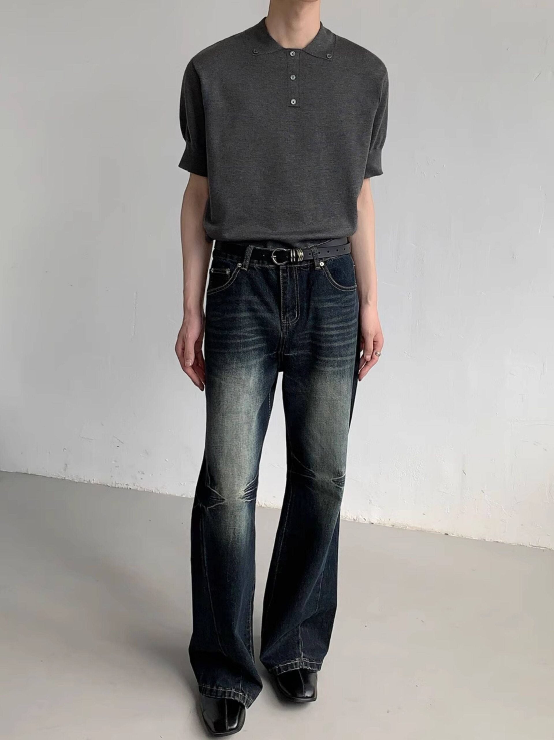 Vintage Style High Waist Wide Leg Jeans