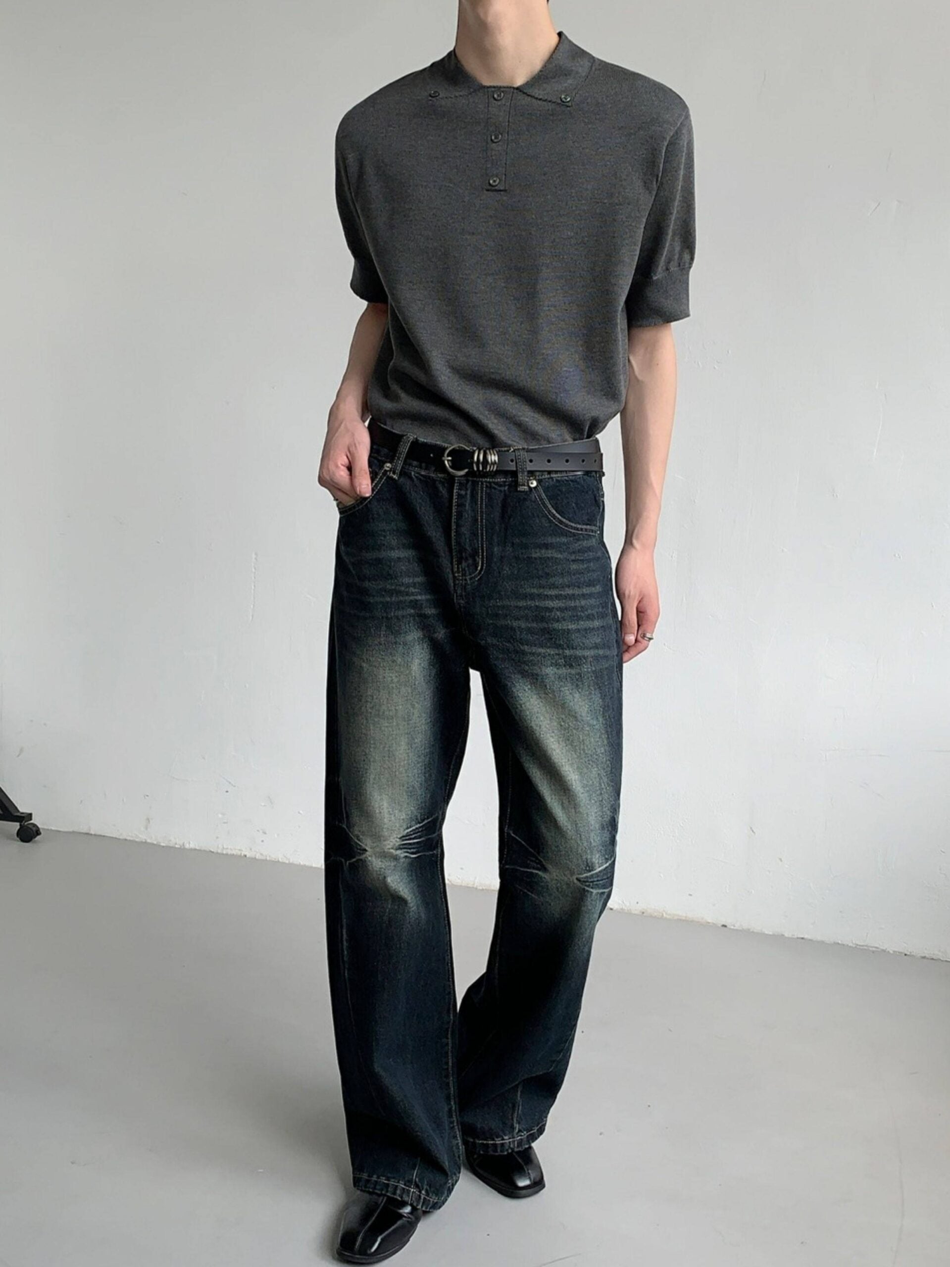 Vintage Style High Waist Wide Leg Jeans
