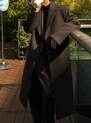 Mid Length Notched Collar Winter Overcoat